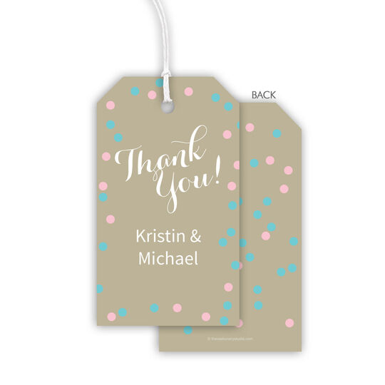 Confetti Vertical Thank You Hanging Gift Tags